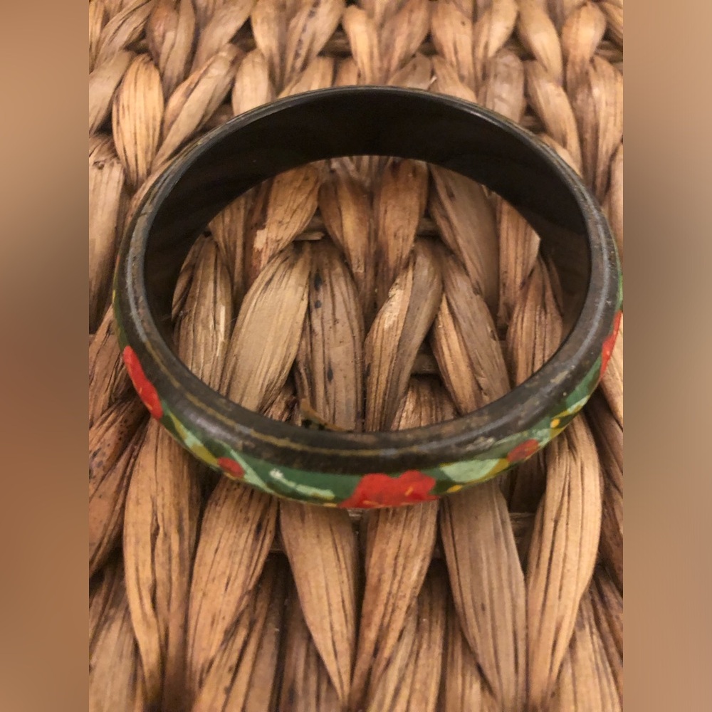 Scandinavian Floral Pattern Bangle Bracelet - Vintage - Hygge - Small Joys Life